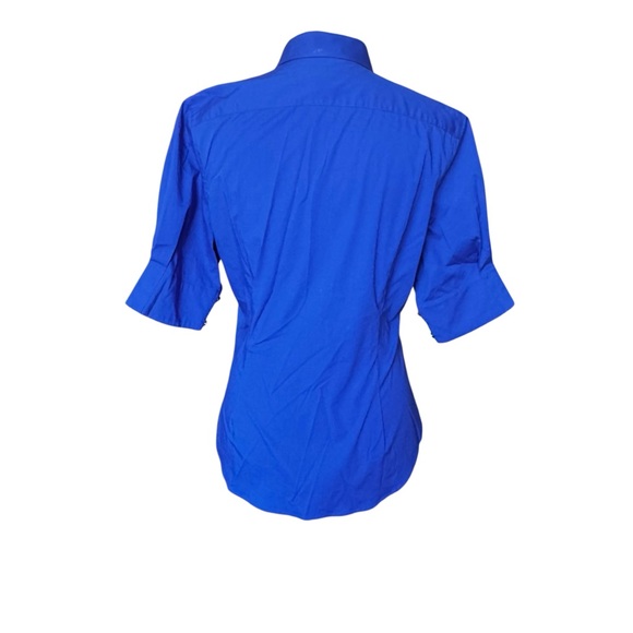 RALPH LAUREN Blue Label Stretch Button Down Shirt Cobalt Womens Medium - Picture 6 of 9